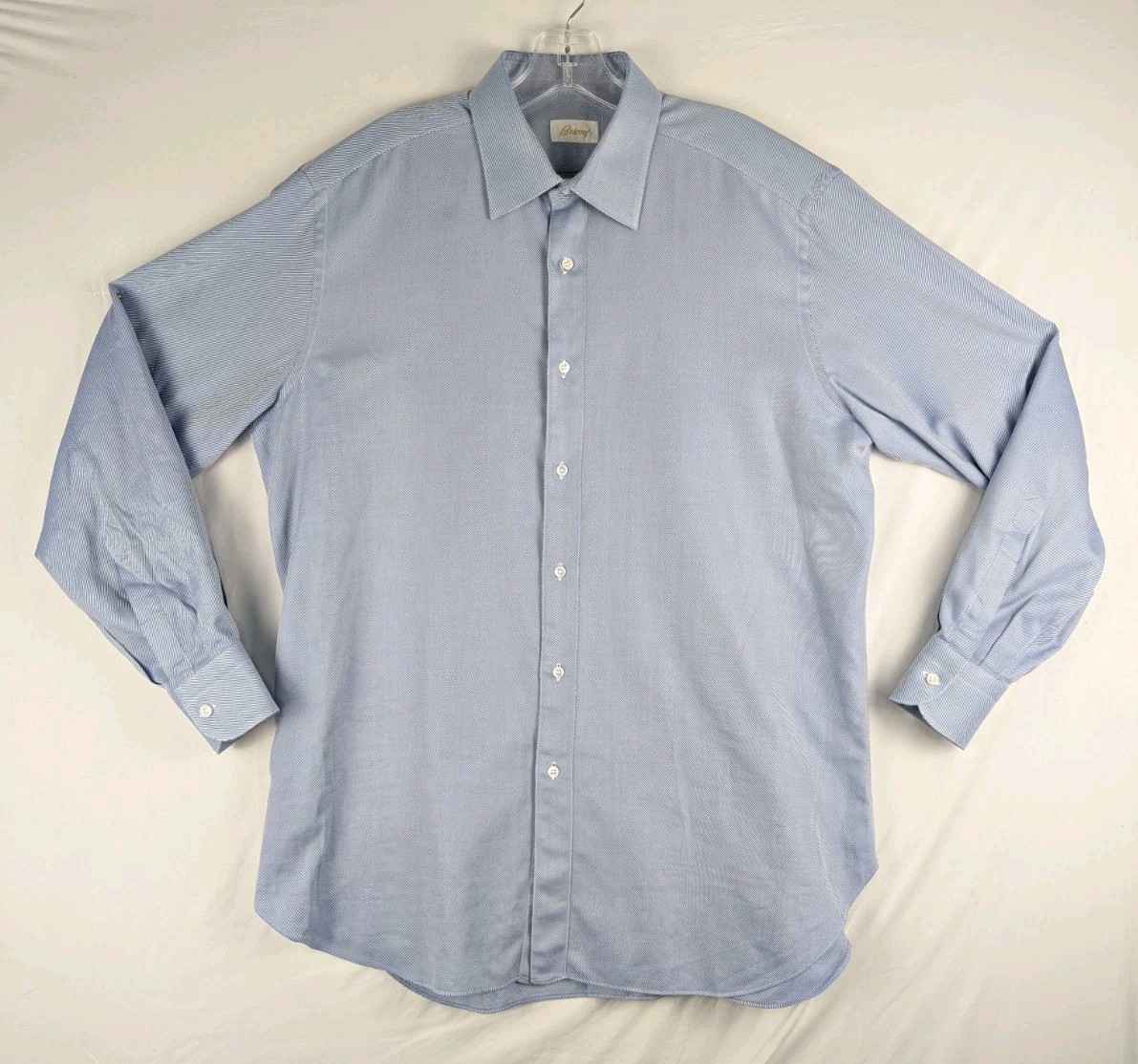 Illustrative sample photo of a Brioni blue striped dress shirt